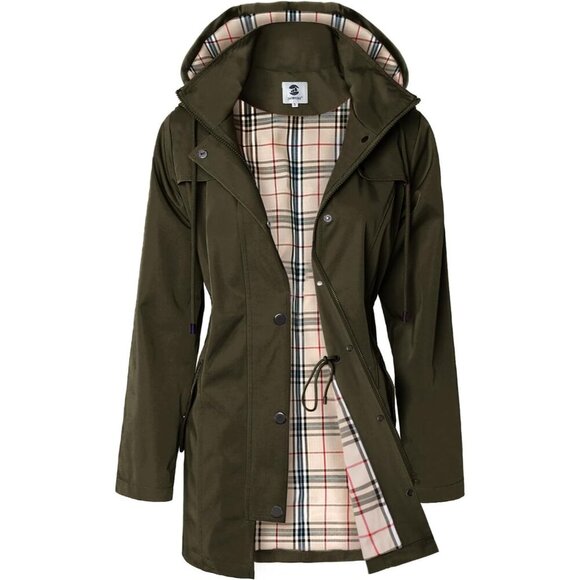 Jackets & Blazers - 🆕Women's Army Green Waterproof Long Raincoat Windbreaker Jacket with Hood